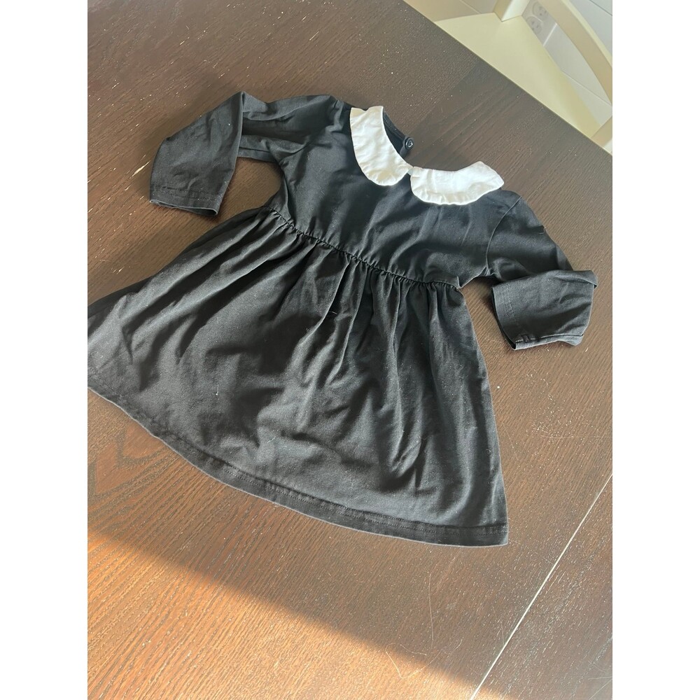 Black Baby Dress - 12-18 months (Halloween, Wednesday Costume)
